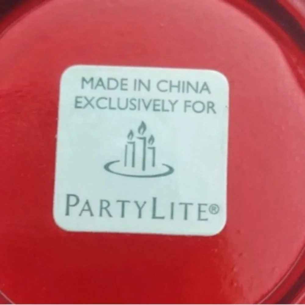 Partylite Natures Bounty Ruby Red Apple Glass Tea Light Votive Candle Holder - Picture 6 of 7